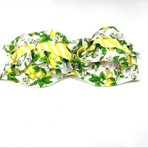 Y2K Victorias Secret 36C Flirt Bandeau Bikini Top Lemon Ruffle Flounce 3HG  2717